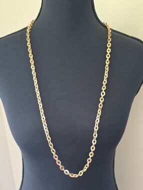 Gold Tone Link Chain Necklace - Women's Fashion Jewelry